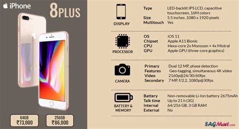 iPhone 8 & iPhone 8 Plus Specs, Features, & Price in .